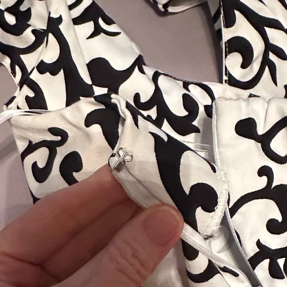 Lane Bryant Elegant Black and White Backless Dress with Red Accent - Picture 5 of 6